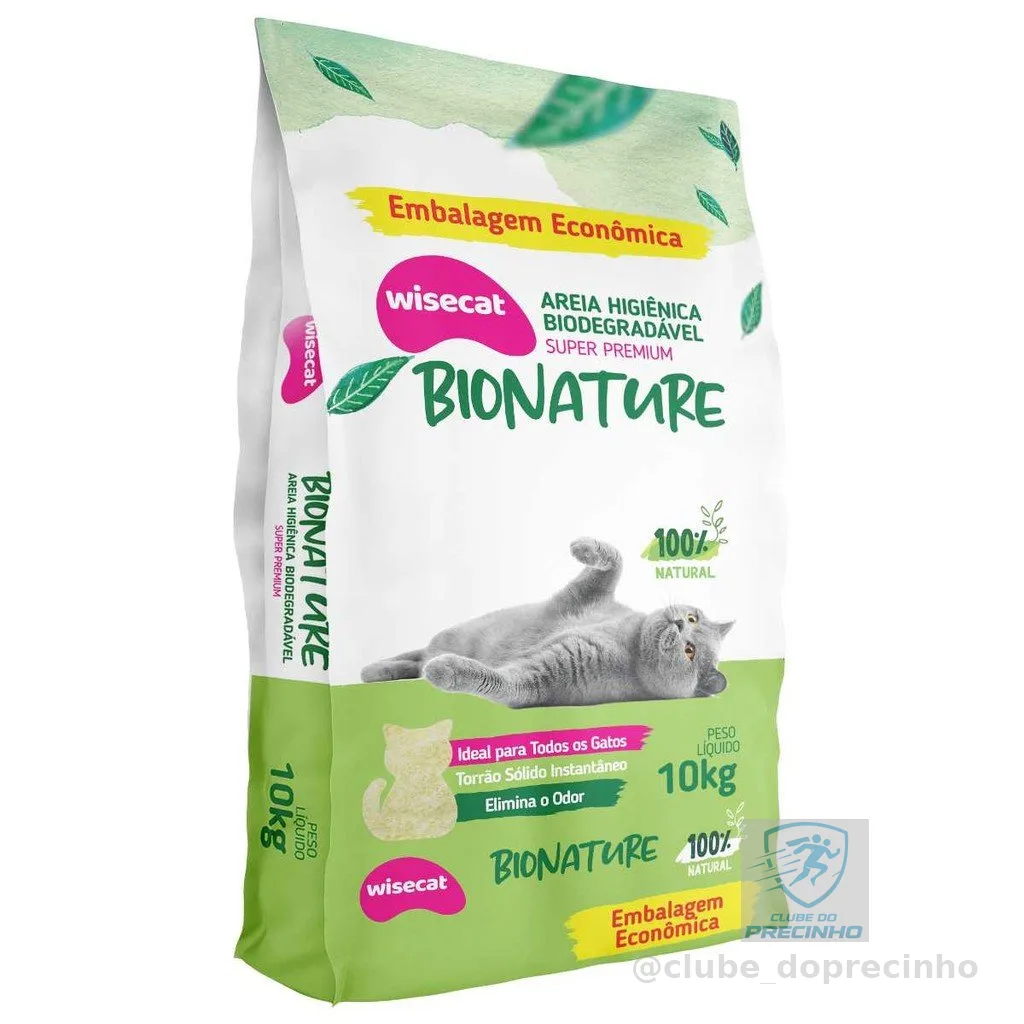 Areia De Mandioca Para Gatos Biodegradável Wisecat 10kg