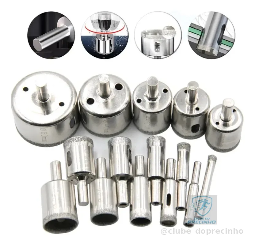 Kit 15 Pçs Brocas Copo Diamantadas Vidro Ceramica 6-50mm