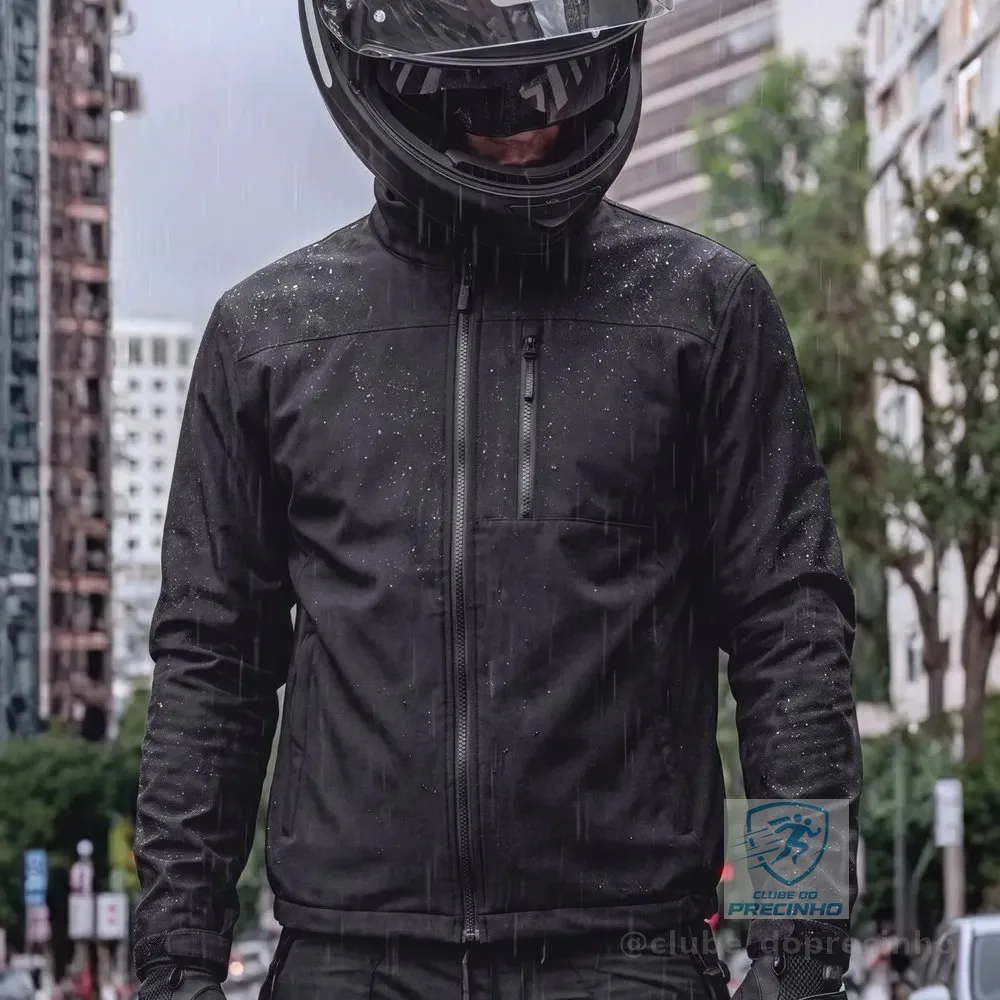 Jaqueta Motoqueiro Impermeável Masculina Com Bolso Style Box 1 Preto Casaco Inverno Masculino M