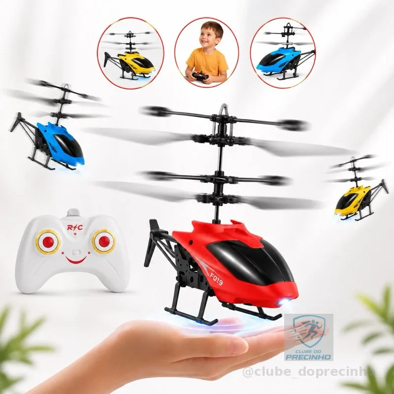 Helicóptero Voador Controle Remoto Sensor Recarregável Brinquedo