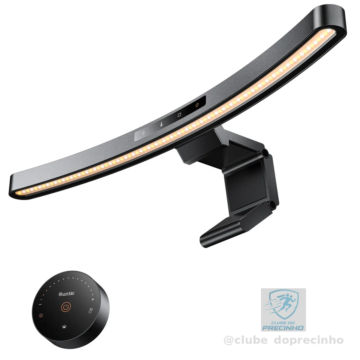 Quntis Barra de luz para monitor curvo com controle remoto 45CM,barra de luz monitor light bar com 2 modos de operação,escurecimento automático, Ra ≥95,lightbar aplicável a todas as telas