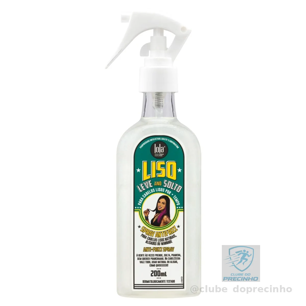 Liso Leve e Solto Spray Antifrizz 200ml , Lola Cosmetics