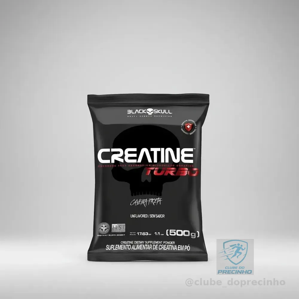 Creatine Turbo 500g Refil Black Skull USA Sem Sabor