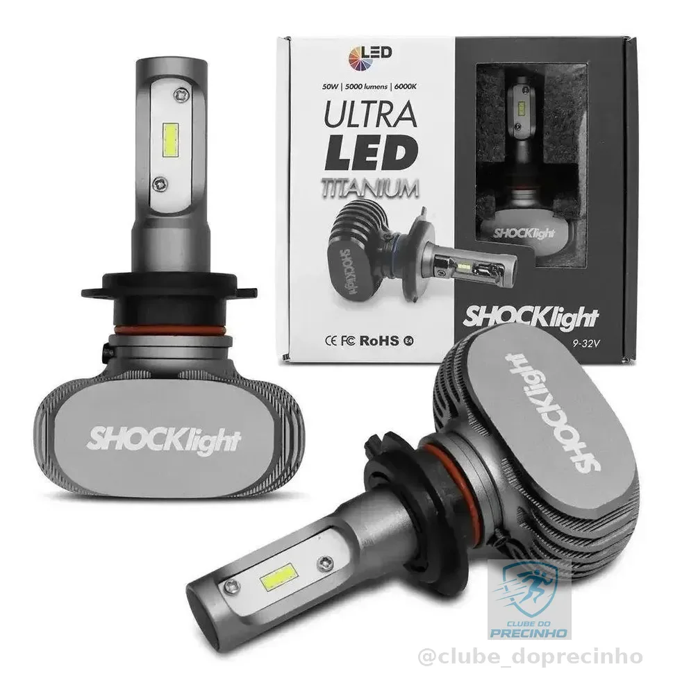 Kit Ultra Led Titanium Shocklight 10000lumens No Par 12/24v H7