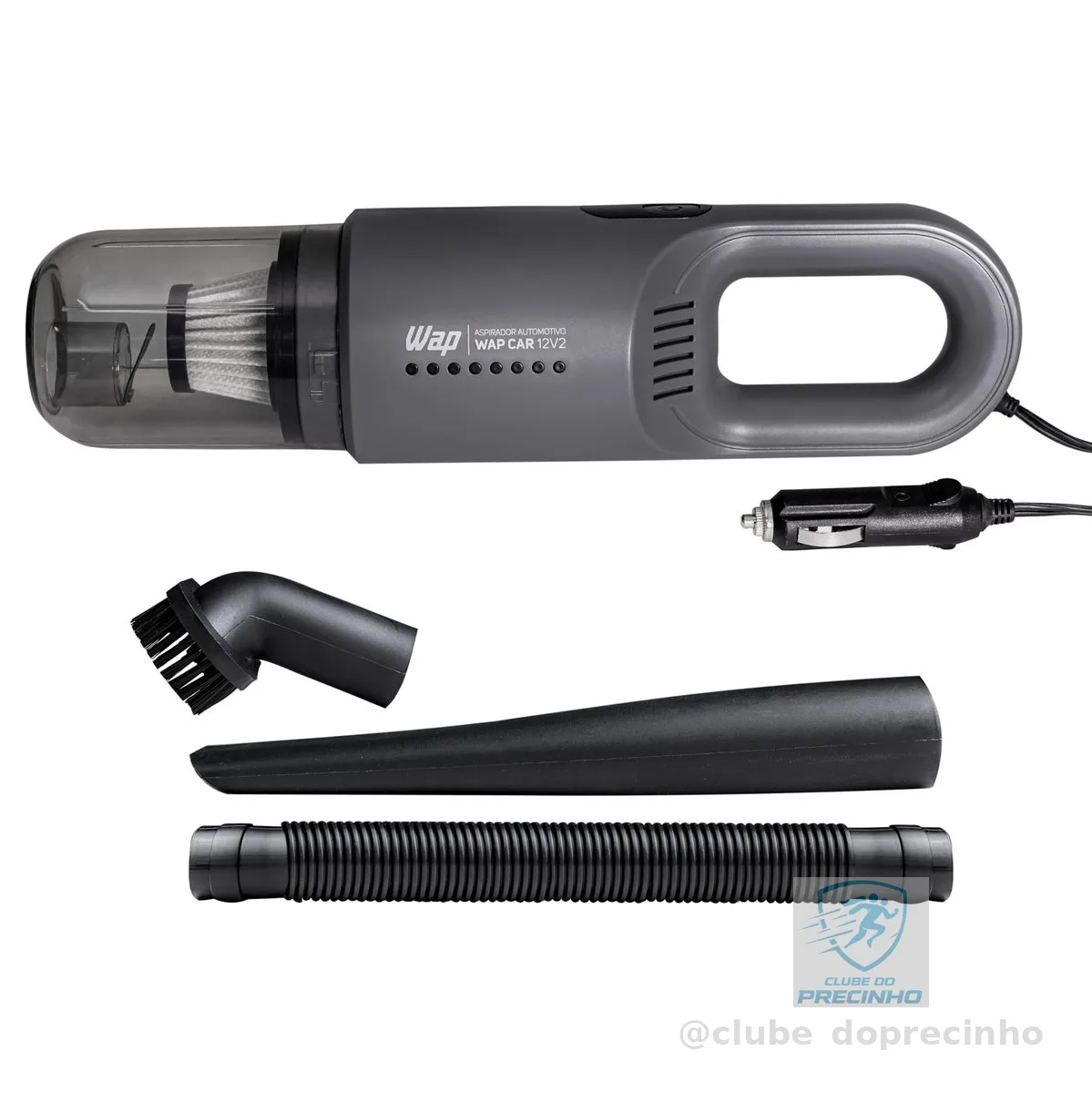 WAP Aspirador de Pó Automotivo Car 12V2, Portátil, 420ml, com Recipiente Removível e Filtro Lavável, 180W 12VDC