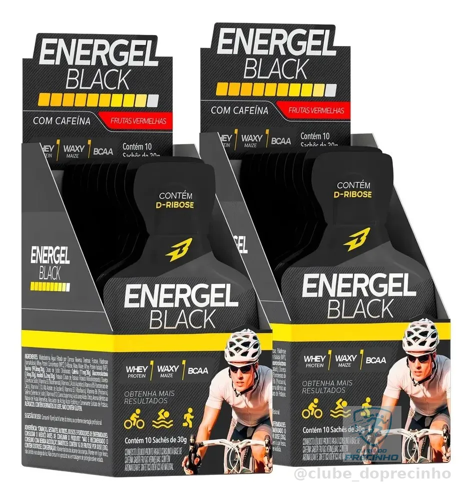 Energel Black 20 Saches - Bodyaction Palatinose Waxy Maize Sabor 2x Frutas Vermelhas