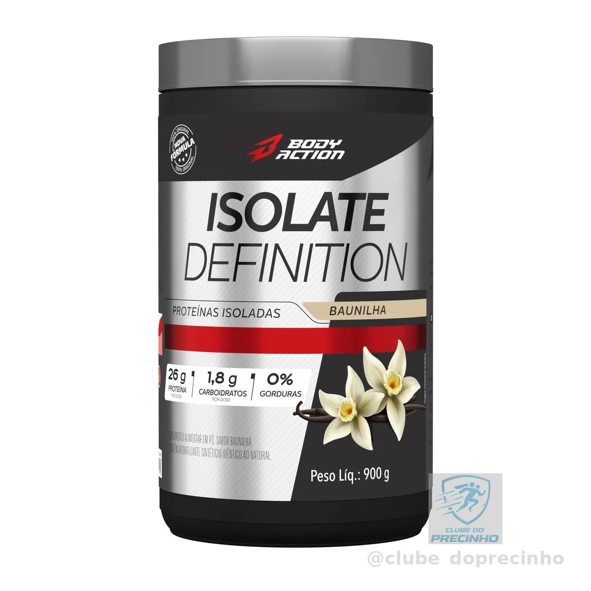 Whey Protein Isolado Isolate Definition 900g Sabor Baunilha Bodyaction