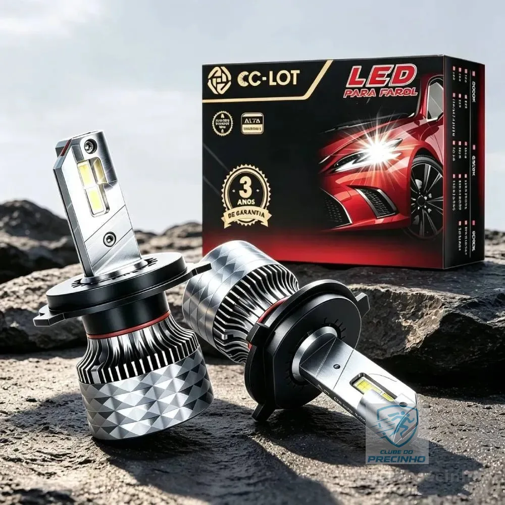 Kit Lâmpadas Led H4 H7 H1 H11 Farol Carro Canbus 40000lm H4 Prateado Branco-frio