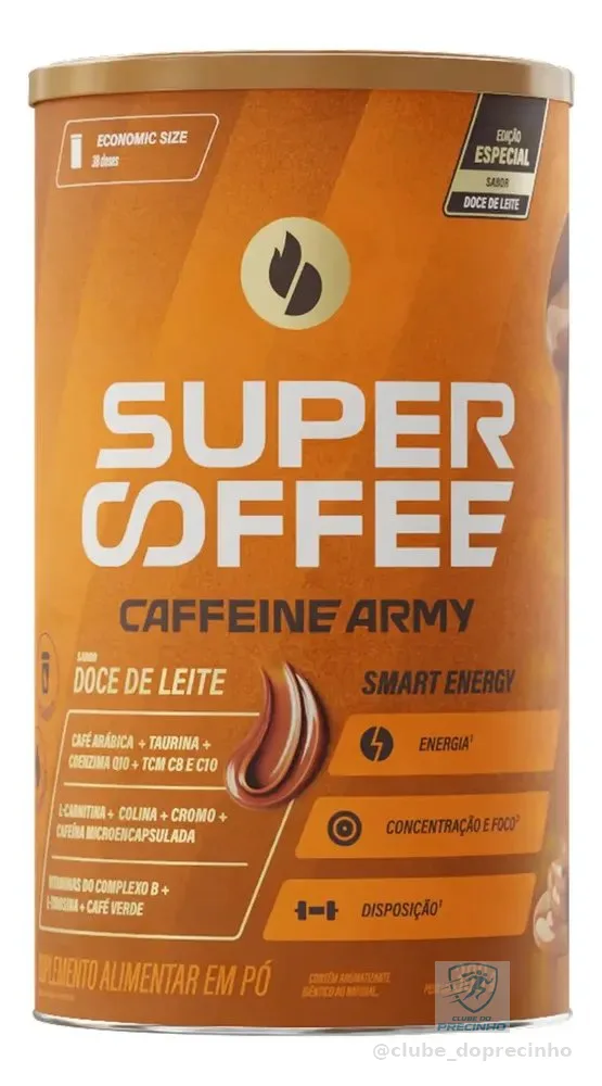 Cafeína Caffeine Army Supercoffee Classic Size em pó sabor Doce de leite x 380g