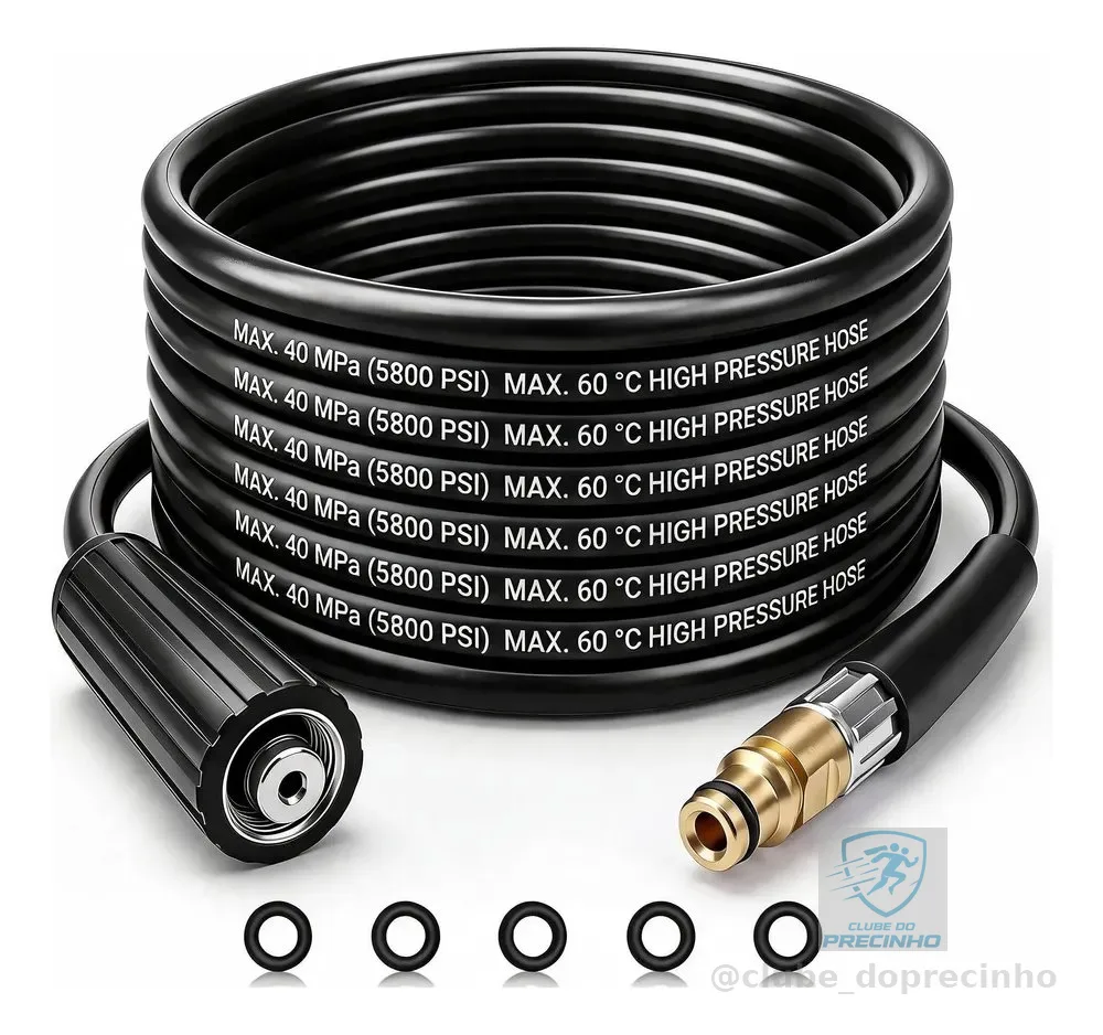 Mangueira Lavadora Alta Pressão 10m P/ Karcher K2 A K7 Preta Preto