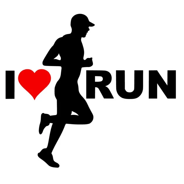 Adesivo I Love Run Homem duas Cores - Eu Amo Correr - Runner Corredor Carro Moto Notebook Tablet