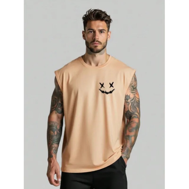 Camiseta Regata Oversized Smile X Camisa Machão Treino Style
