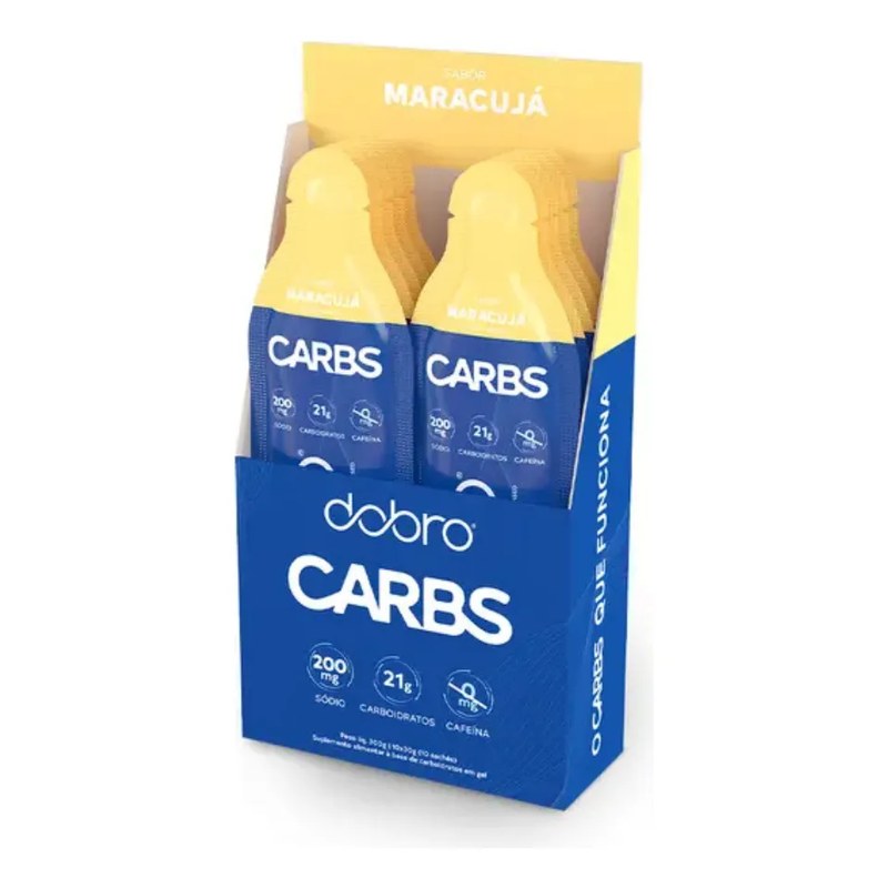 Carbs Gel De Carboidratos Dobro Sabor Maracujá (10 Unidades De 30g Cada)
