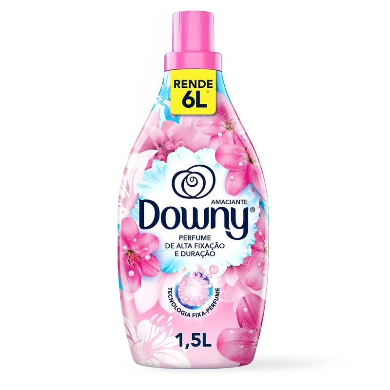 Downy Amaciante Concentrado Frescor Da Primavera 1.5L, Rende 6L, Perfume com Notas de Flores e Baunilha