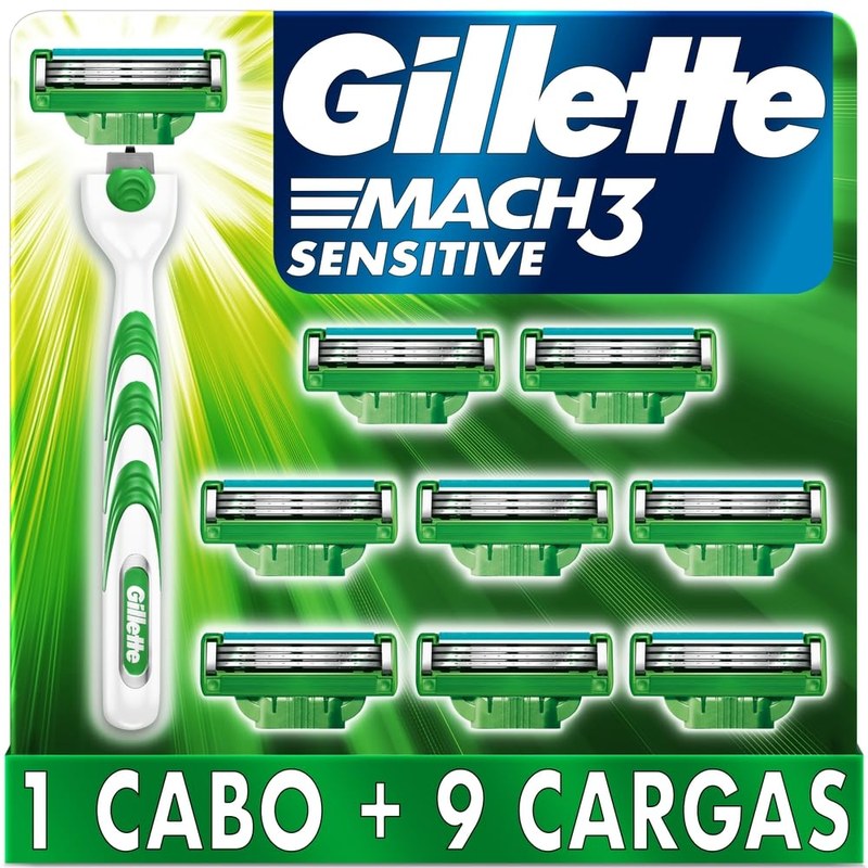 Gillette Aparelho De Barbear Mach3 Sensitive + 9 Cargas