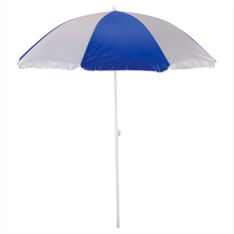 Guarda Sol Mor Grande Sombrinha Mor 1.80m Cor Azul/prata Listras