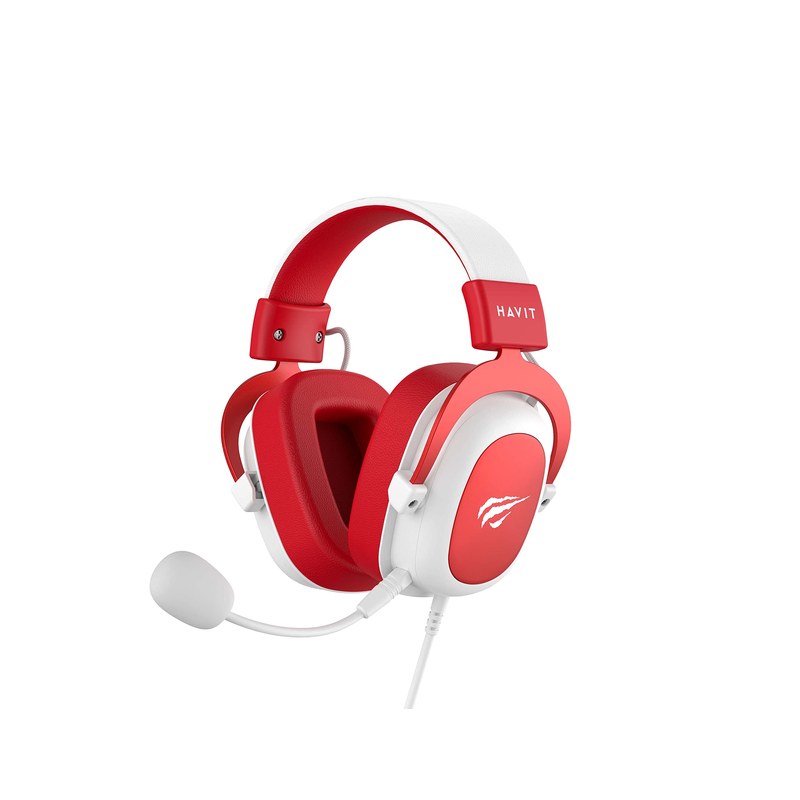 Havit Headphone Fone de Ouvido H2002d Red, Gamer, com Microfone,  Cor Vermelho e Branco