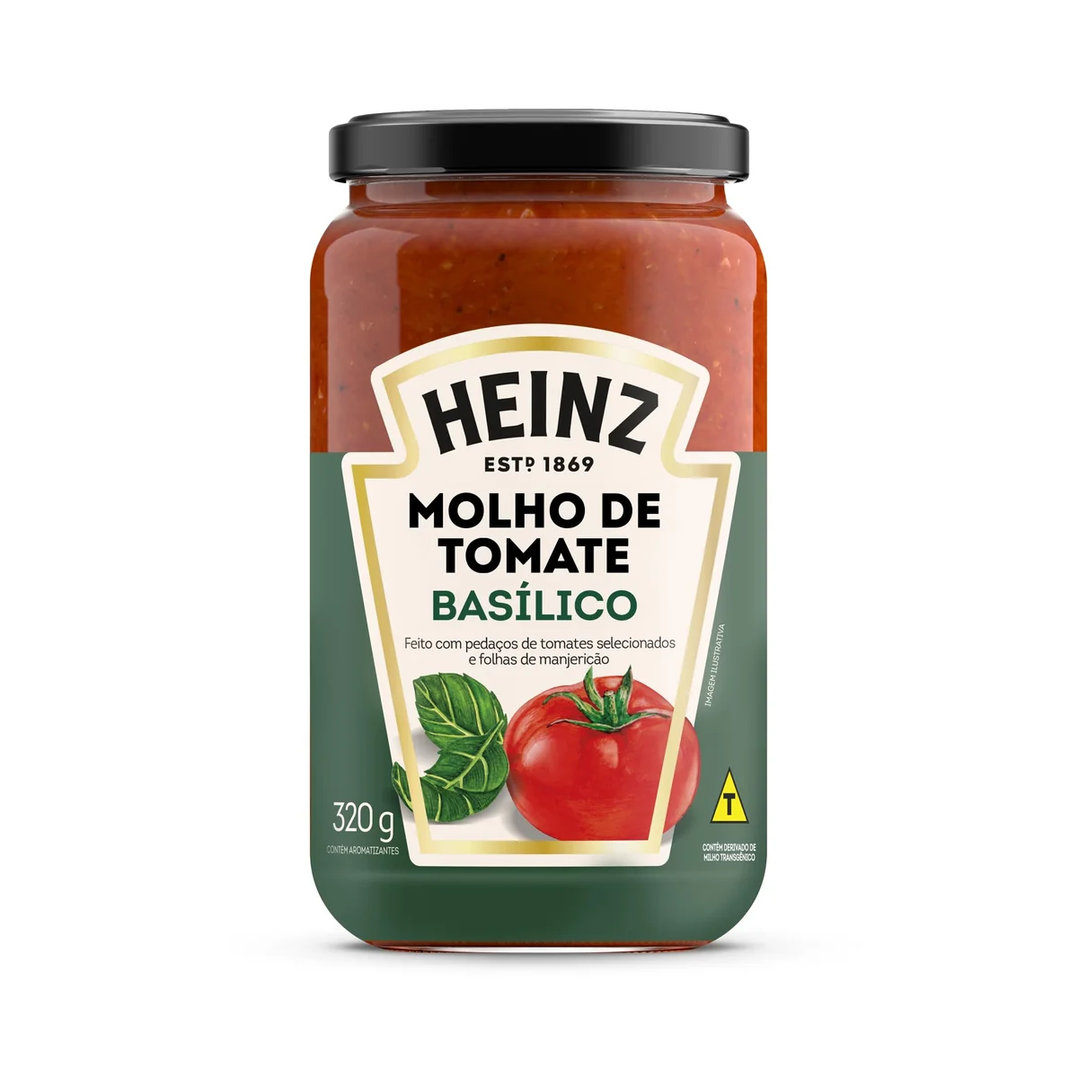Heinz Molho de Tomate Rústico Basílico em vidro, 320G