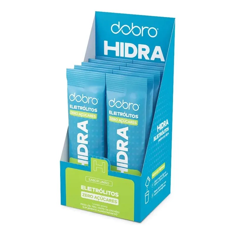 Hidra Eletrolitos Dobro Caixa Com 10 Sachês De 7g Sabor Limão