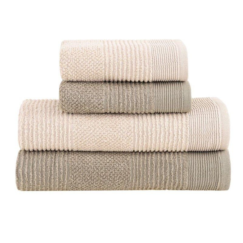 Jogo de Toalhas Buddemeyer Maya Extra Soft Banho Bege/Kaki 4 peças