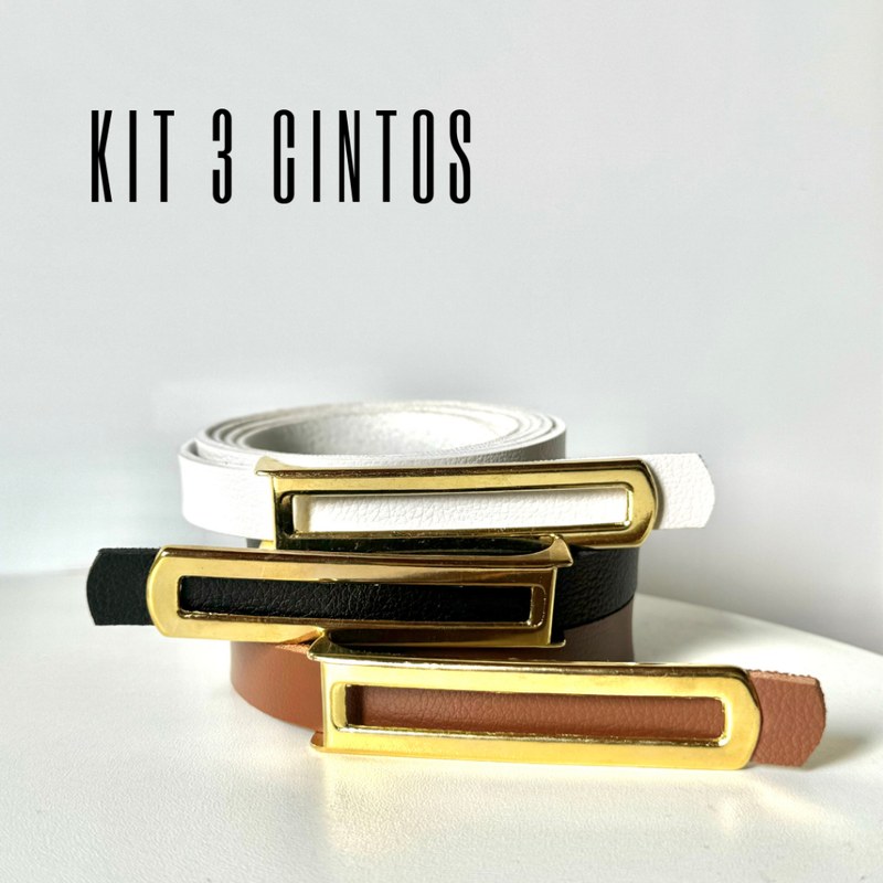 Kit 3 Cintos Femininos Fino 
