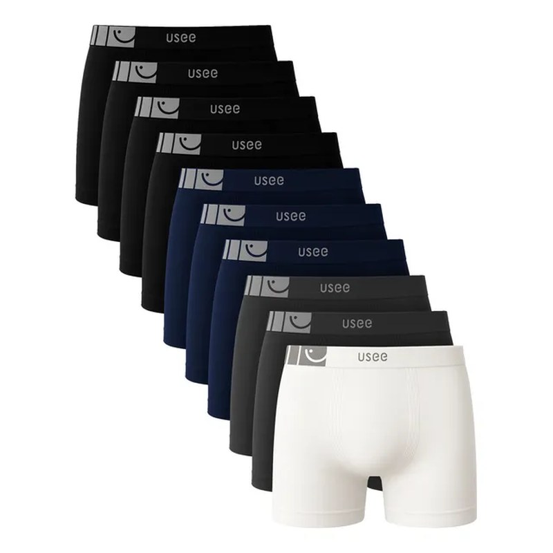 Kit Com 10 Cuecas Boxer Microfibra Adulto Usee Brasil