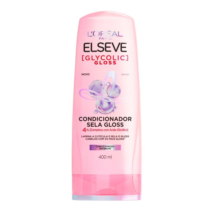 L'Oréal Paris Elseve Glycolic Gloss Condicionador Sela Gloss, 400ml