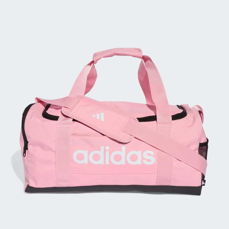 Mala Adidas Duffel Essentials Linear Pequena Rosa -  FutFanatics