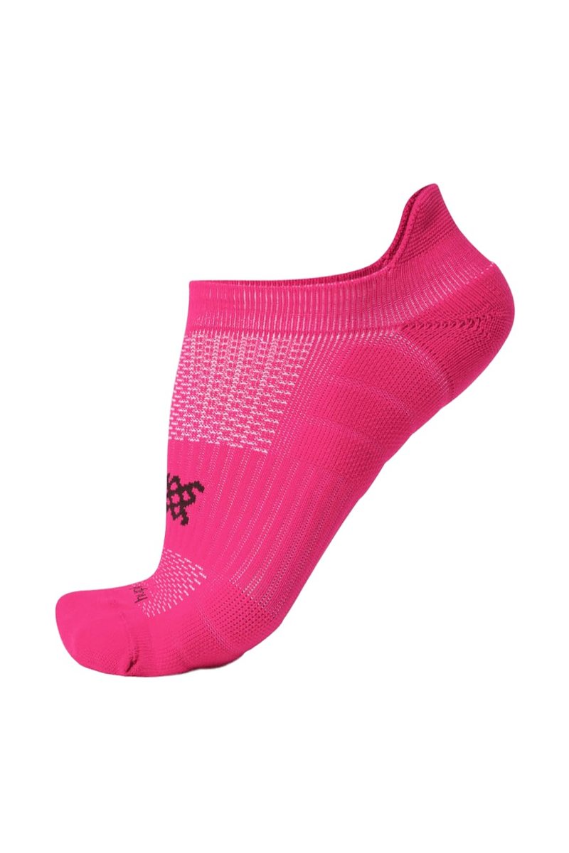 Meia Curta para Corrida HUPI Running Pro Invisível, Cor: Rosa Neon, Tamanho: LT para pés menores 34-38
