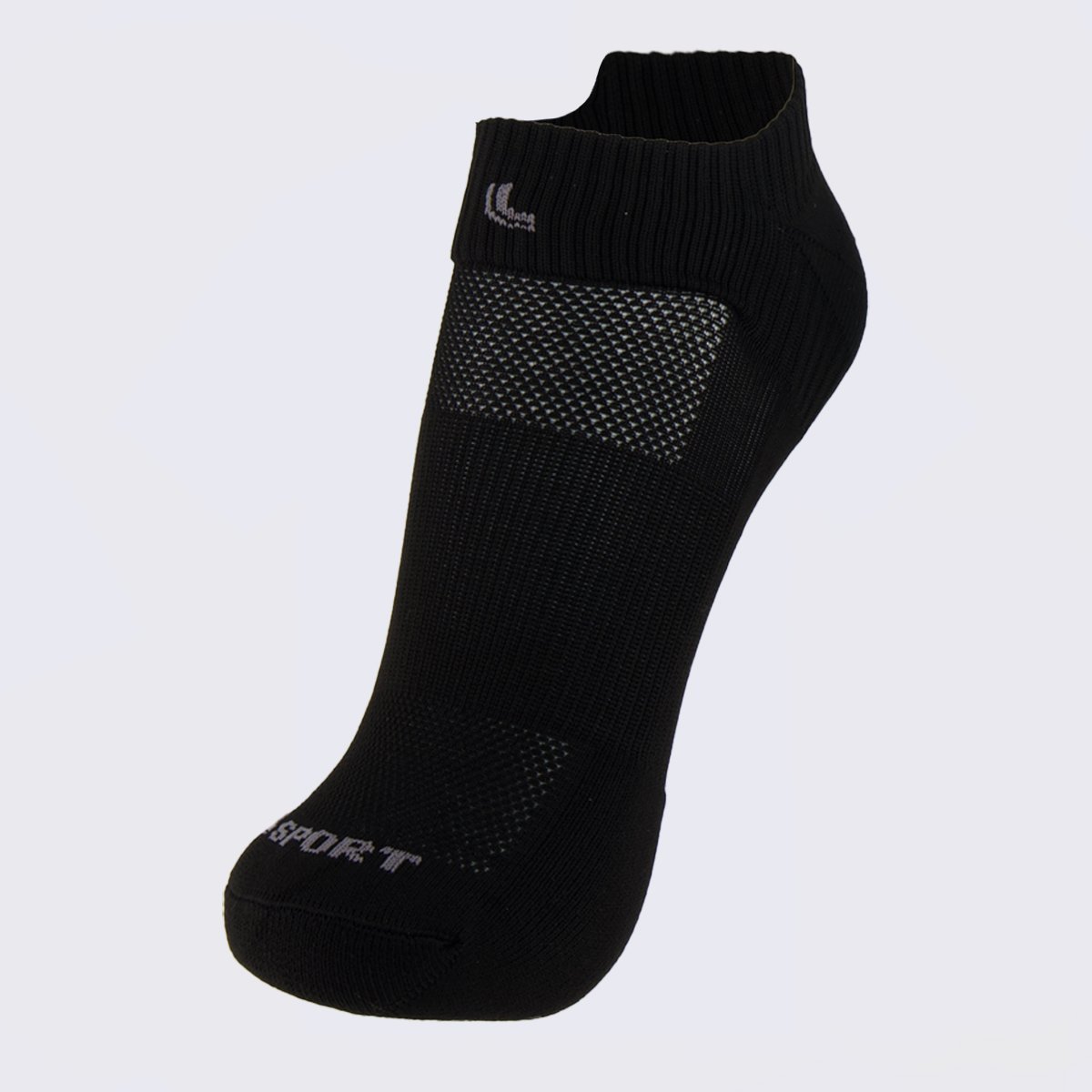 Meia Lupo Cano Baixo Dry Fit Running Logo Preta - FutFanatics
