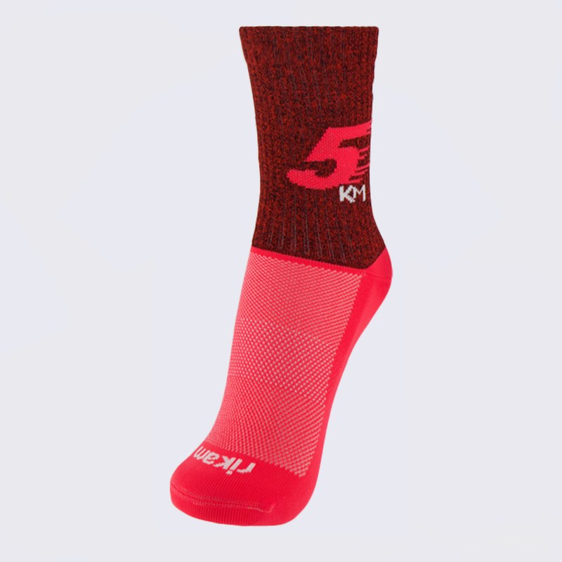 Meia Rikam Performance Running Poliamida Cano Medio 5Km Feminina Bordô - FutFanatics