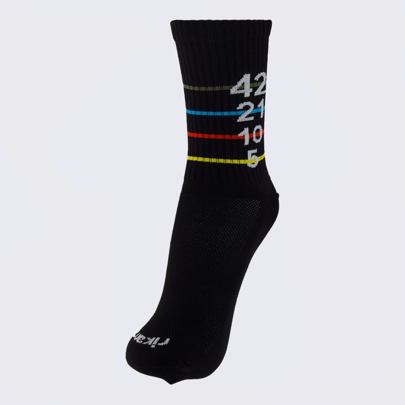 Meia Rikam Performance Running Poliamida Cano Medio 5Km Preta - FutFanatics