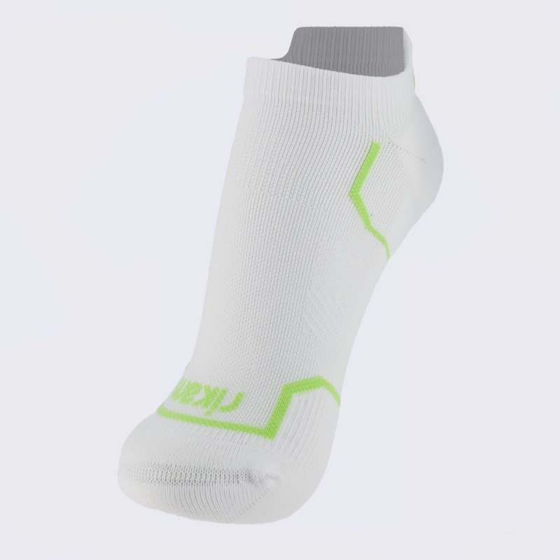 Meia Rikam Performance Sapatilha Elástica Poliamida Branca e Verde