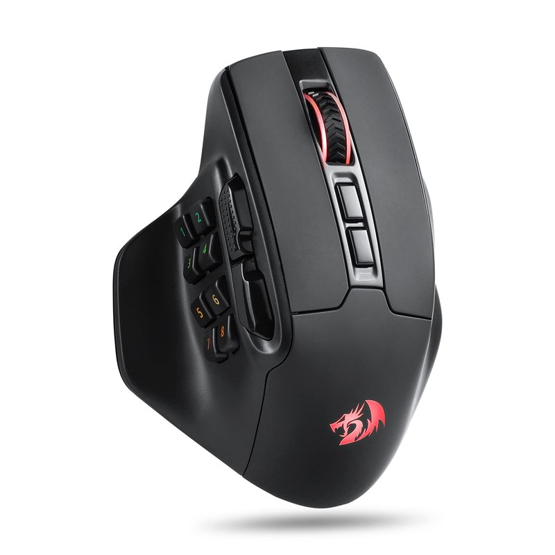 Mouse Gamer Redragon Aatrox Pro RGB Preto 15 Botões Programáveis para MMO PAW3395 26000 DPI M811RGB-PRO