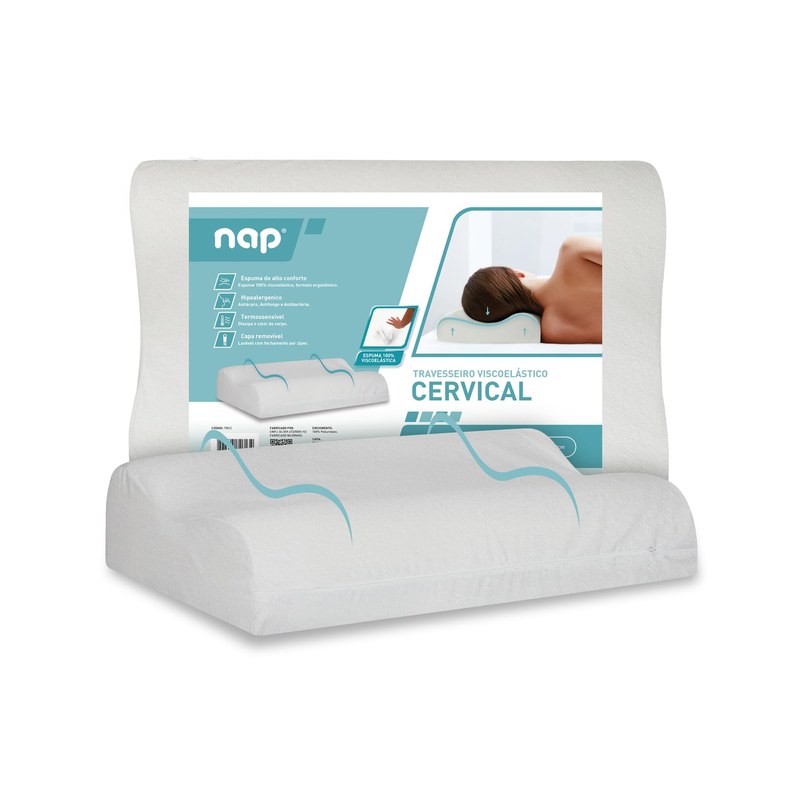 Nap Travesseiro Nasa Ortopédico Cervical D40 12/10cm de altura 50x70cm - Bege
