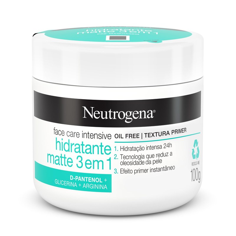 Neutrogena Hidratante Facial Matte 3 em 1 Face Care Intensive, 100g