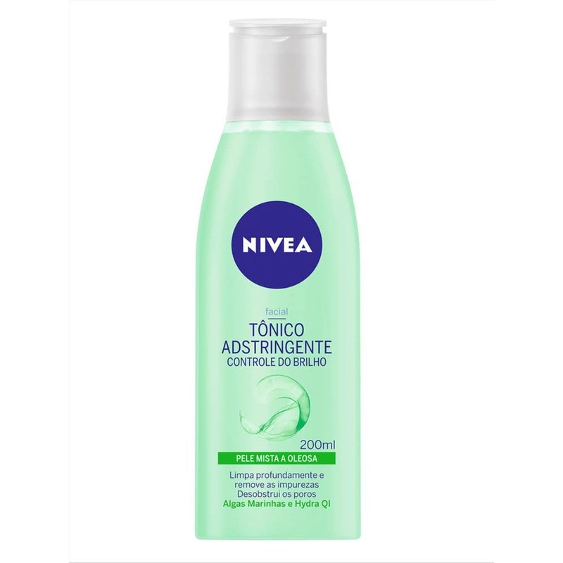 NIVEA Tônico Facial Controle do Brilho 200ml, Tonifica a Pele, Remove Impurezas, Reduz Oleosidade, Pele Mista e Oleosa