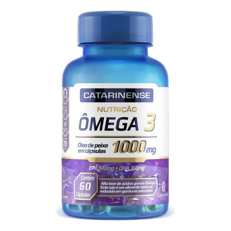Ômega 3 Catarinense 1000mg 60 Cápsulas Epa 540mg Dha 360mg Sem Sabor