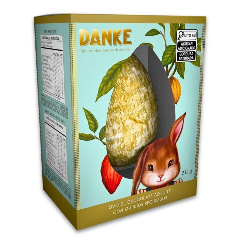 Ovo de Páscoa ao Leite com Ovinhos Recheados Danke Caixa 232g