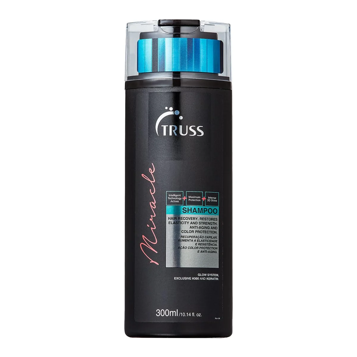 Truss Shampoo Miracle | Limpeza Suave e Reconstrução com Brilho 3D e Ação Anti-Aging | 300ml