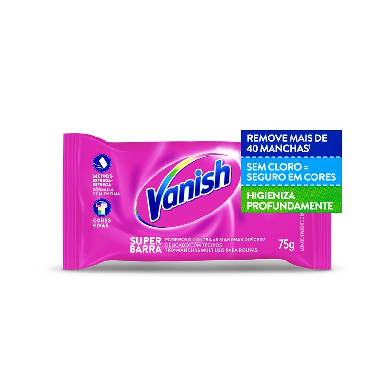 Vanish Tira Manchas Em Barra 75G Para Roupas Coloridas