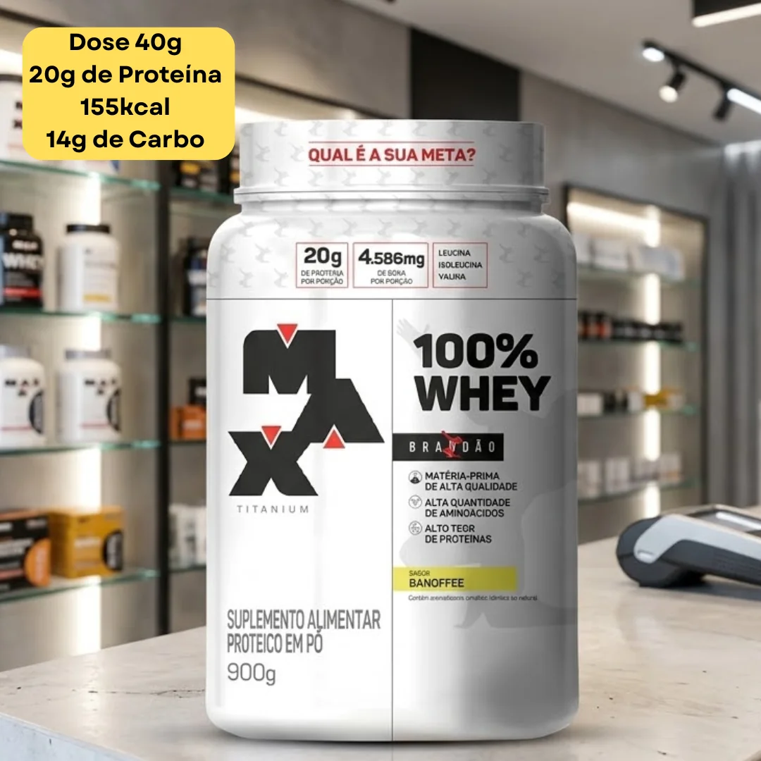 100% Whey (900g), Banoffee, Max Titanium