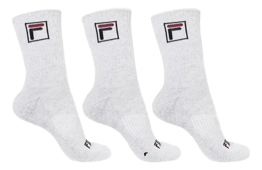 Kit Tripack Meia Fila Cano Alto Fbox Masculina Branca Meias Brancas Logo 39-43