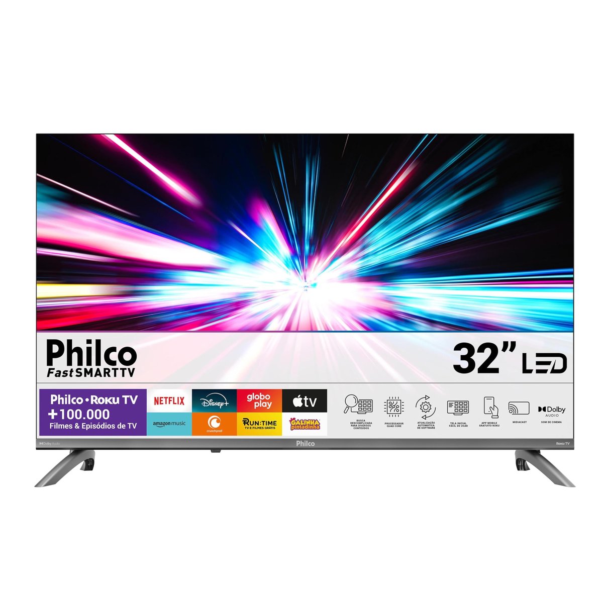 Smart TV 32" Philco Roku TV Dolby Áudio HDR10 P32CRB