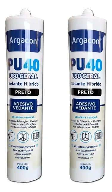 Silicone Pu 40 Uso Geral Argacon - Kit C/2 Unid.