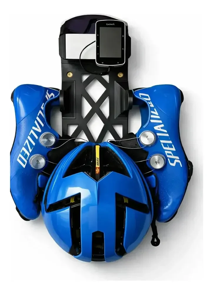 Suporte Parede Bike Preto Capacete Sapatilha Organizador Preto