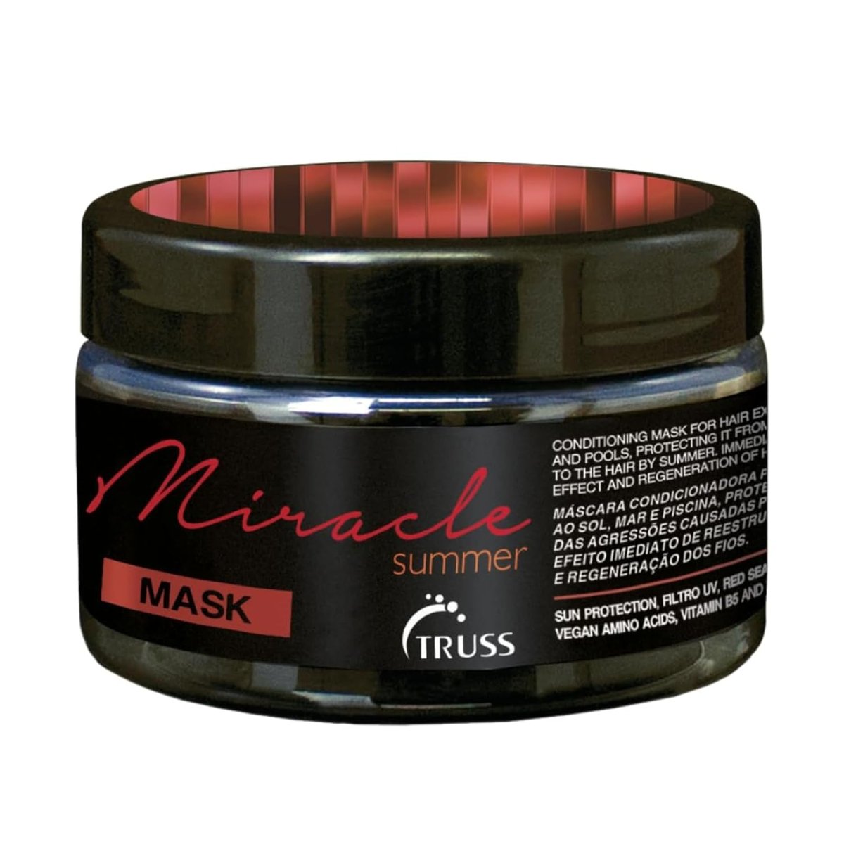 Truss Miracle Summer Mask | Máscara Capilar com Proteção UV, Hidratação e Reconstrução para Cabelos Expostos ao Sol, Mar e Piscina | 180g