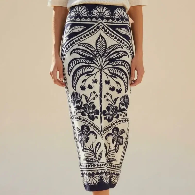 Saia Cropped Tricot  Martina Farm Coqueiro De Flor_off White Coqueiro P