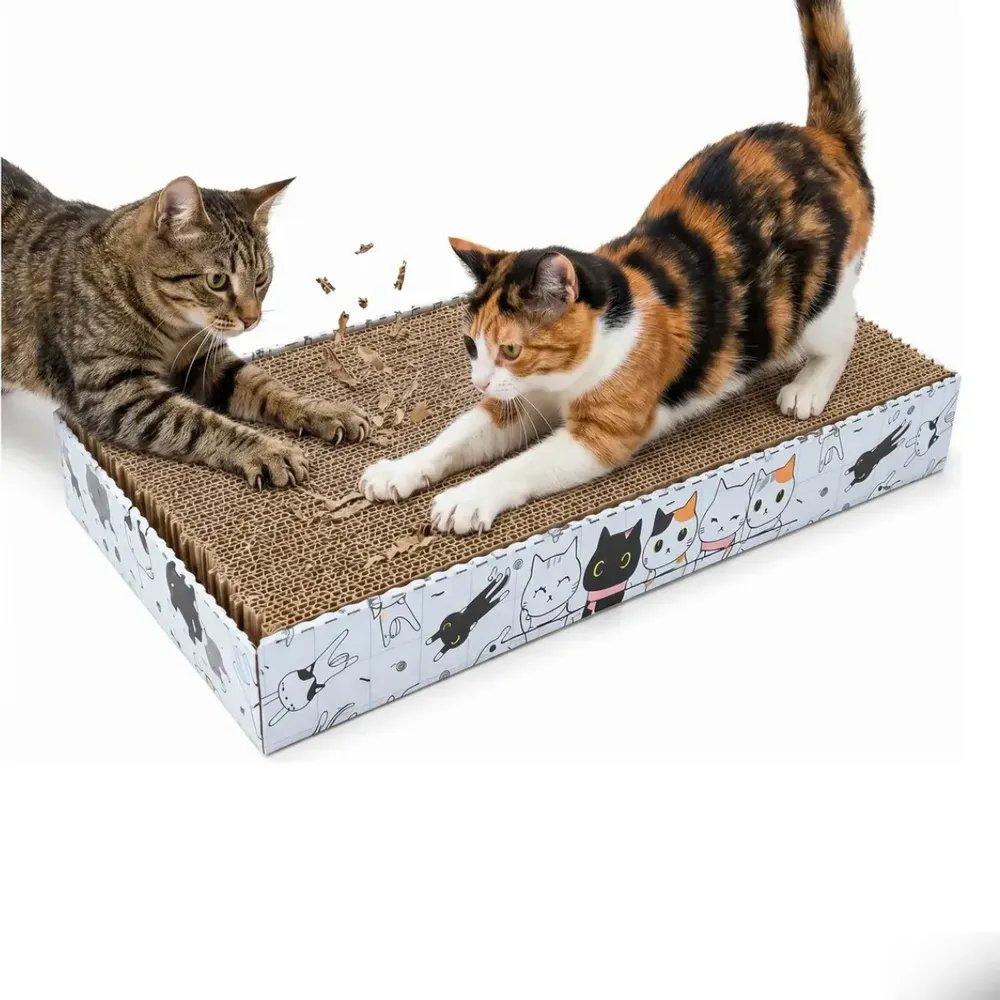 Arranhador de Papelão para Gatos 42x24x5cm Horizontal Plano Brinquedo Antiestresse para Afiar Unhas Proteger Sofá Móveis Cortinas Ondulapel
