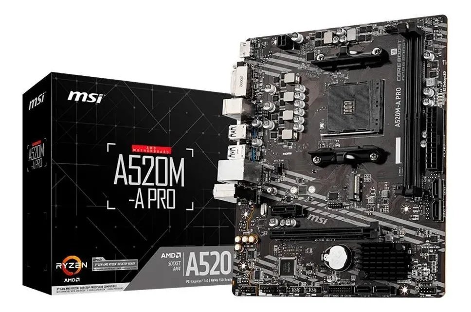 Placa-mãe Msi A520m-a Pro Am4 Matx Ddr4 Preto